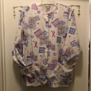 Used nurses snap front jacket size M
